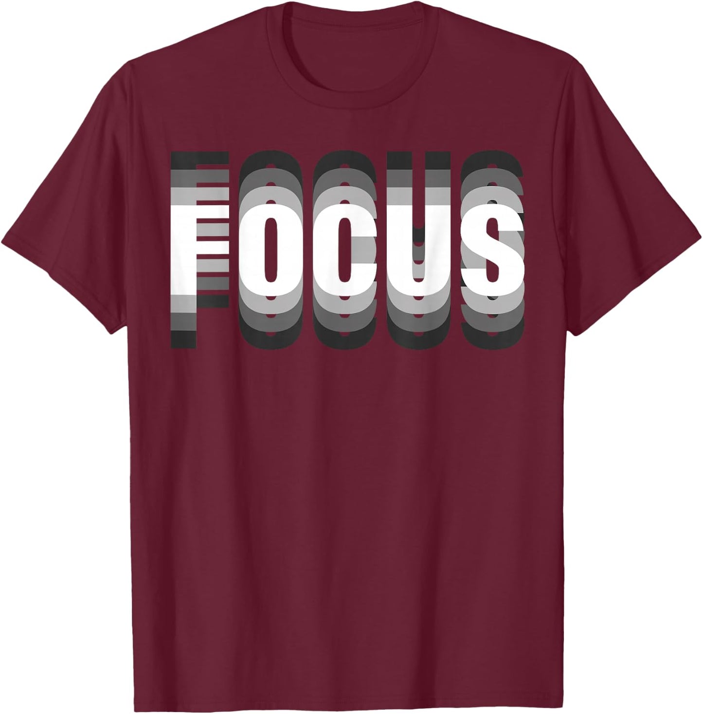 Focus Cool Trippy Optical Illusion , black T-Shirt - T-Shirt | Maroon
