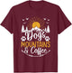 Dogs, Mountains & Coffee - Dog Lover Mountain Hiking Lover T-Shirt - T-Shirt | Maroon