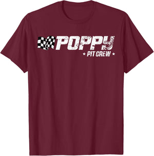 Poppy Pit Crew Race Car Birthday Family Racing T-Shirt - T-Shirt | Maroon