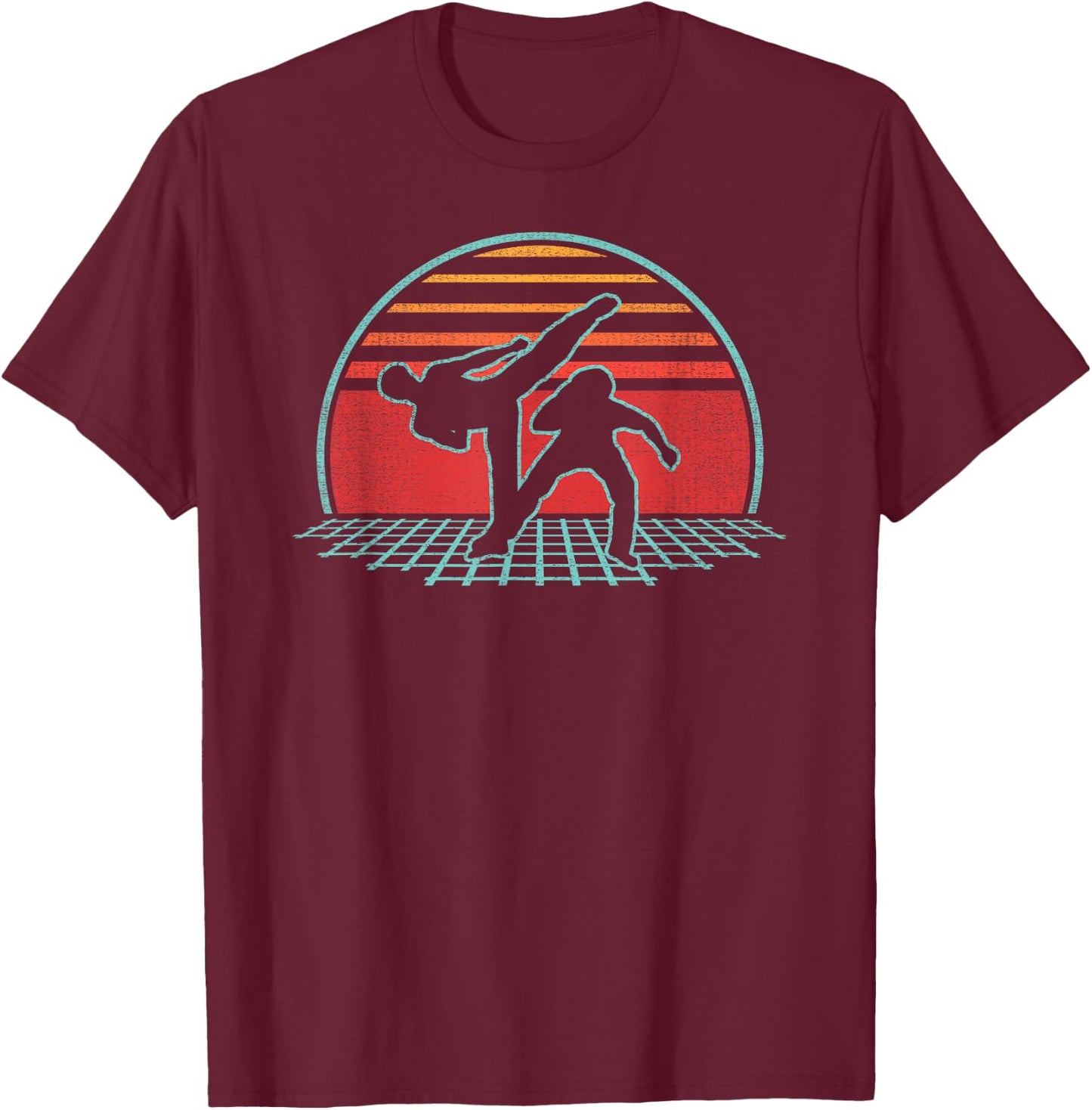 Capoeira Retro 80s Style T-Shirt - T-Shirt | Maroon