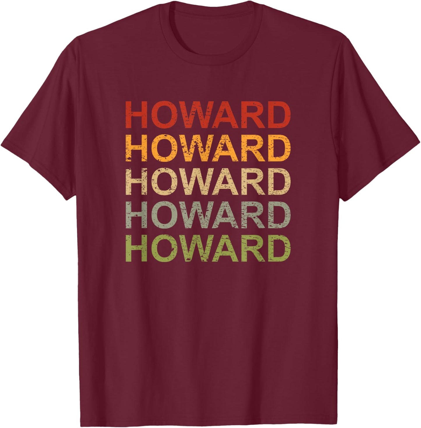 Retro Howard Personalised Howard Name Man Howard , black T-Shirt - T-Shirt | Maroon