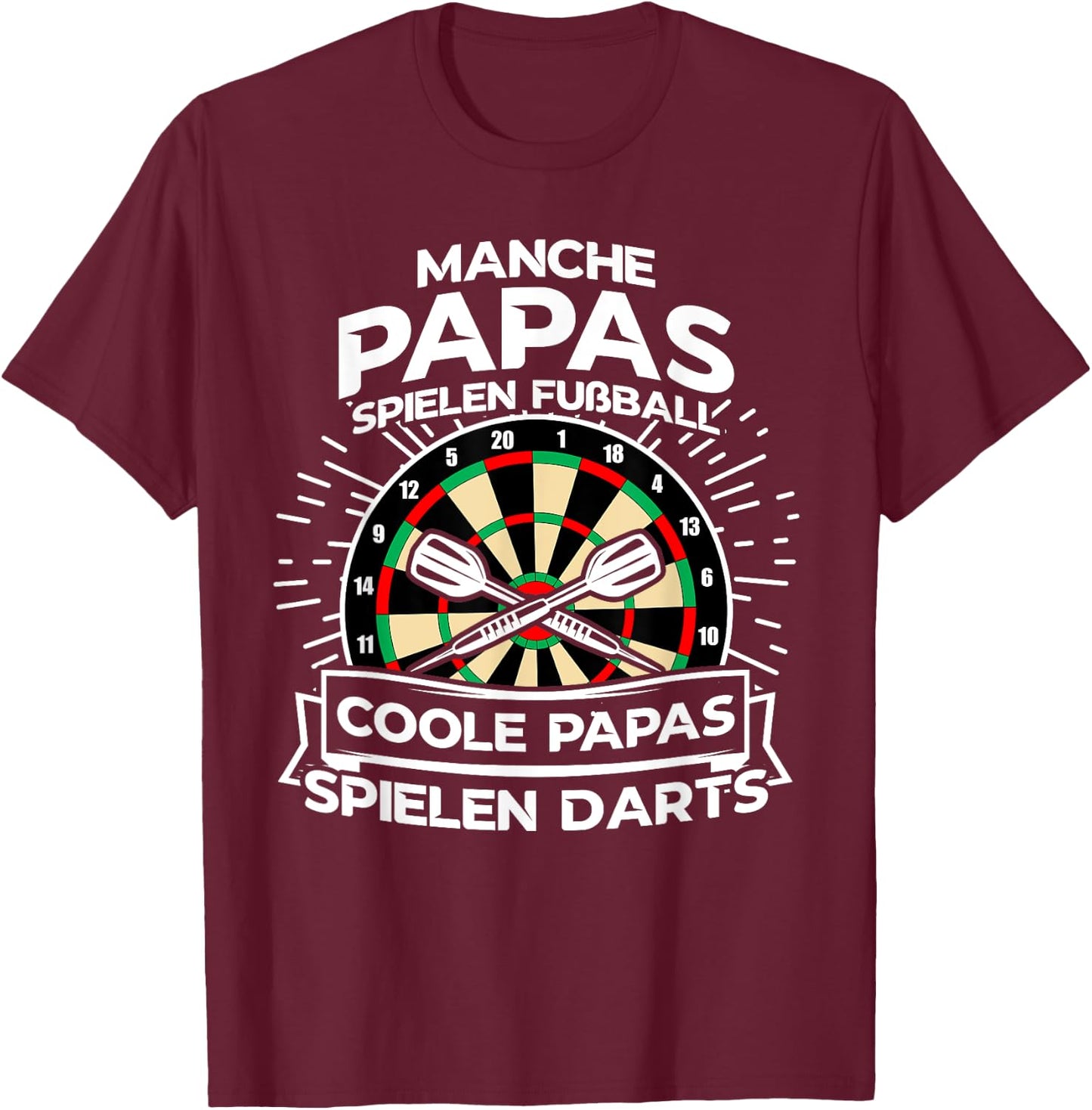 Men's Cool Papas Playing Darts Dart Player Dart , black T-Shirt - T-Shirt | Maroon