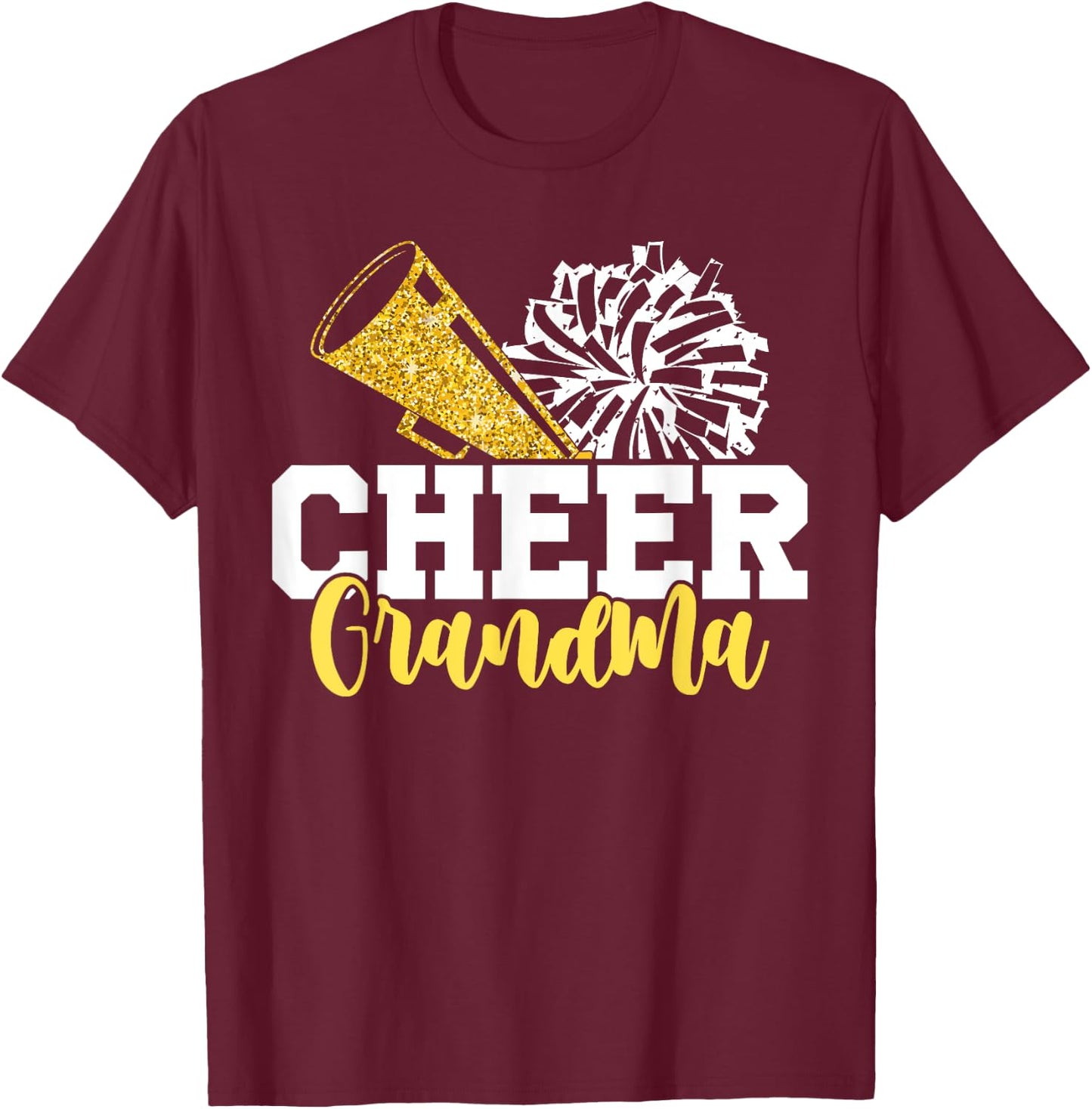 Cheer Grandma Hearts Cheerleading Grandmother T-Shirt - T-Shirt | Maroon