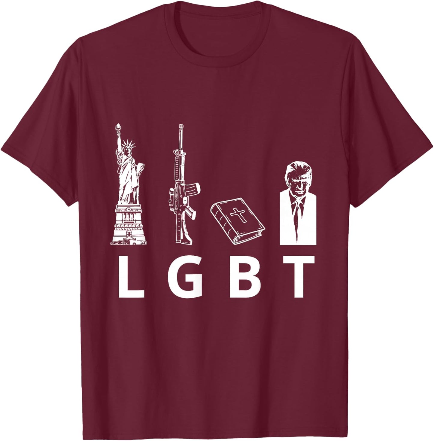The Bible of Liberty Guns Trump T-Shirt - T-Shirt | Maroon
