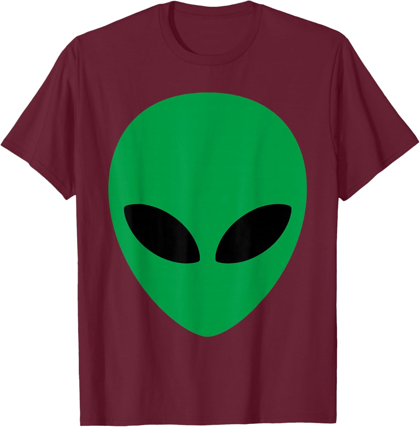 Alien Head Green Alien Grey Shirt T-Shirt - T-Shirt | Maroon
