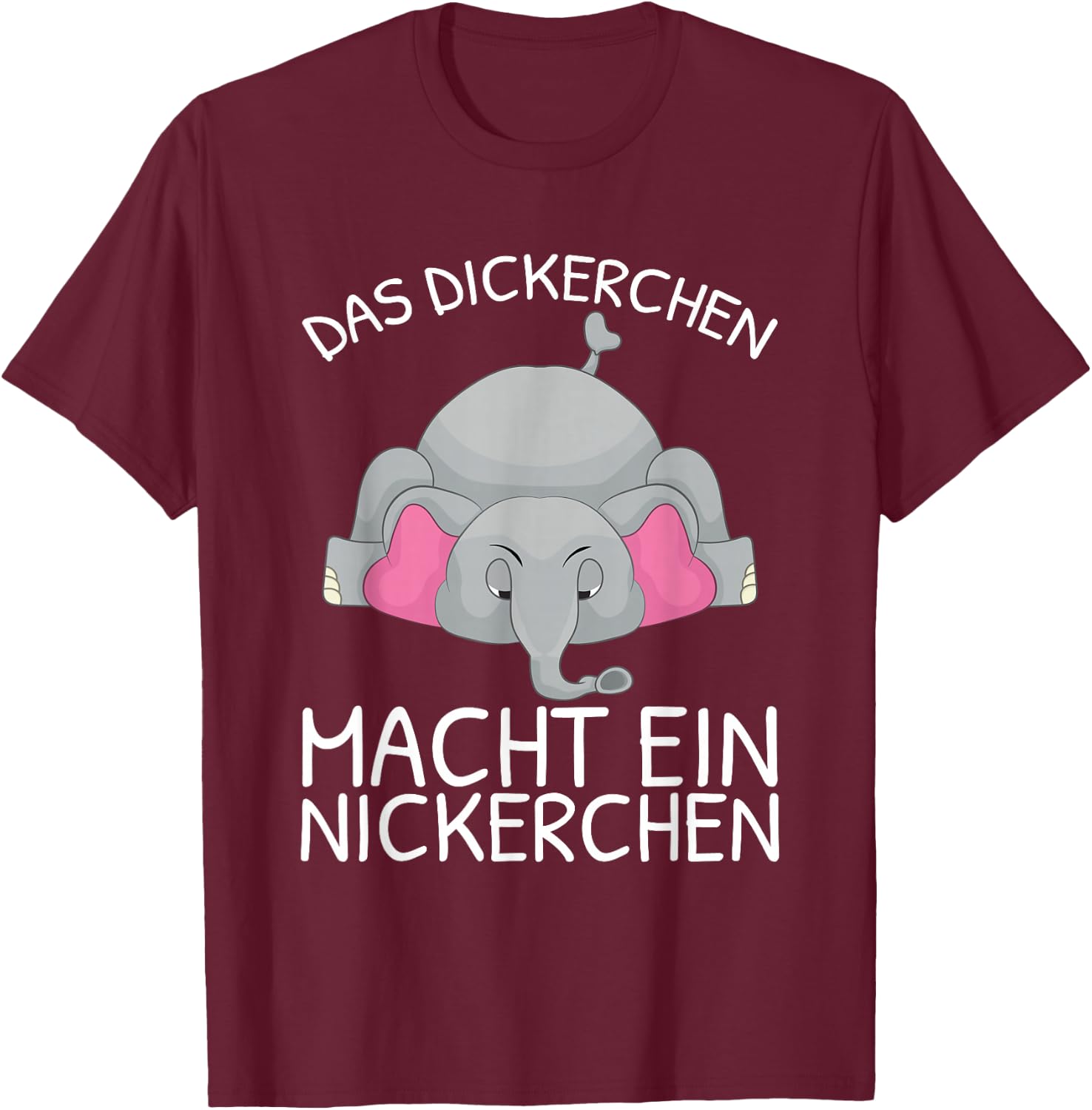 Das Dickerchen Macht Ein Naperchen Elephant Pyjamas Sleep , black T-Shirt - T-Shirt | Maroon