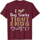I Love Big Sacks Tight Ends and A Strong D Football Leopard T-Shirt - T-Shirt | Maroon