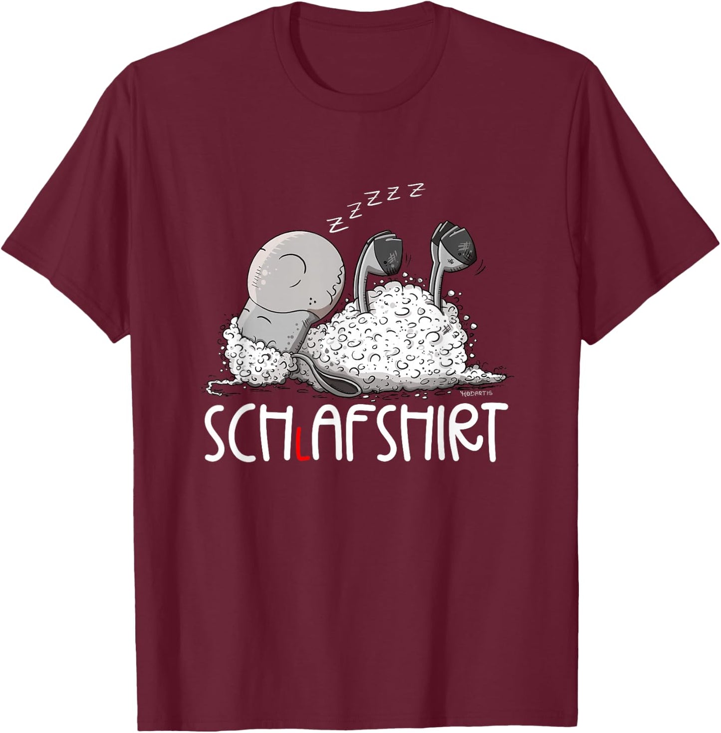 Dreaming Sheep I Sheep Sleep Shirt , black T-Shirt - T-Shirt | Maroon