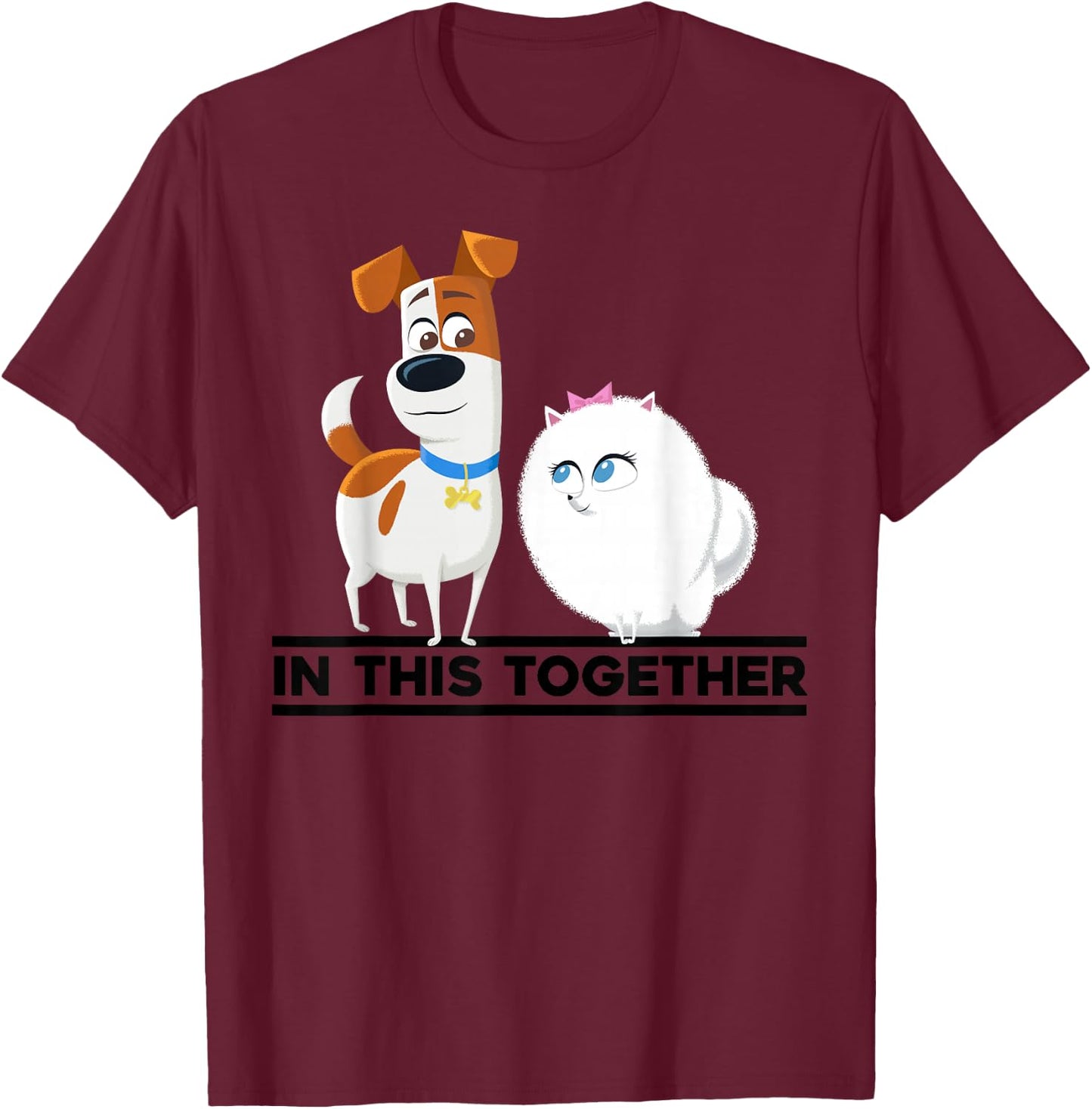 Secret life of Pets 2 - Max and Gidget In This Together T-Shirt - T-Shirt | Maroon