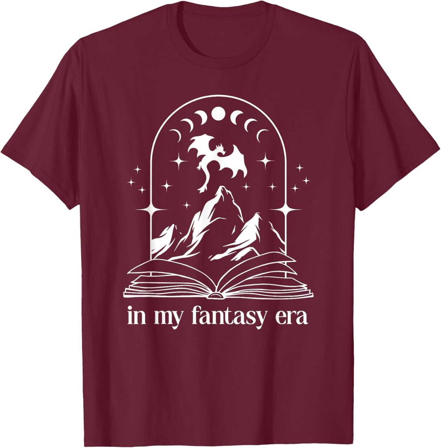Book Dragon Romantasy In My Fantasy Era Dark Romance Bookish T-Shirt - T-Shirt | Maroon