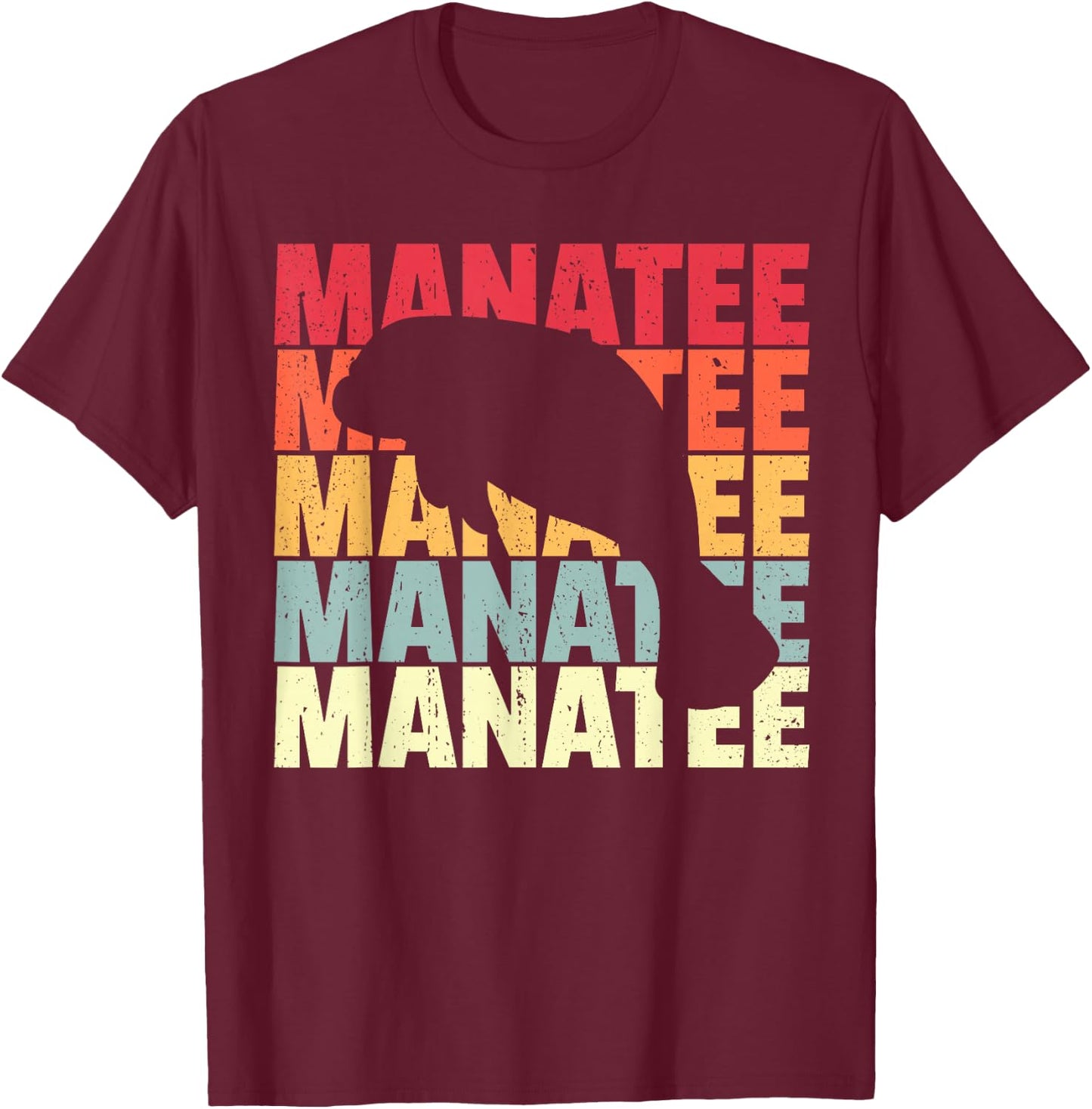 Vintage Manatee T-Shirt - T-Shirt | Maroon