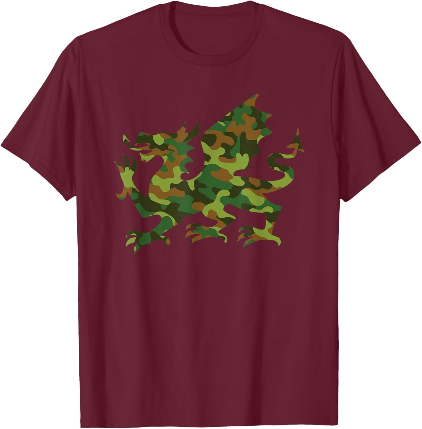 Cool Camo Camouflage Dragon Fantasy Gamer Dragon Men Women T-Shirt - T-Shirt | Maroon