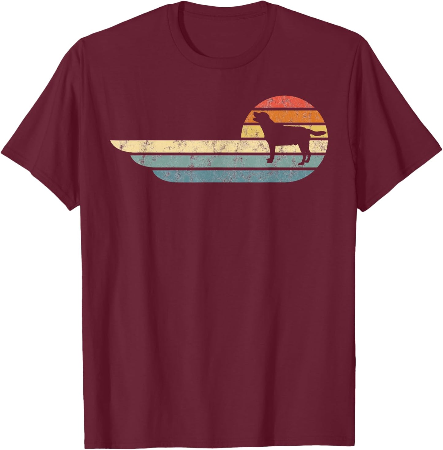Retro Labrador Yellow Lab Golden Black Lab Chocolate Dad Mom T-Shirt - T-Shirt | Maroon