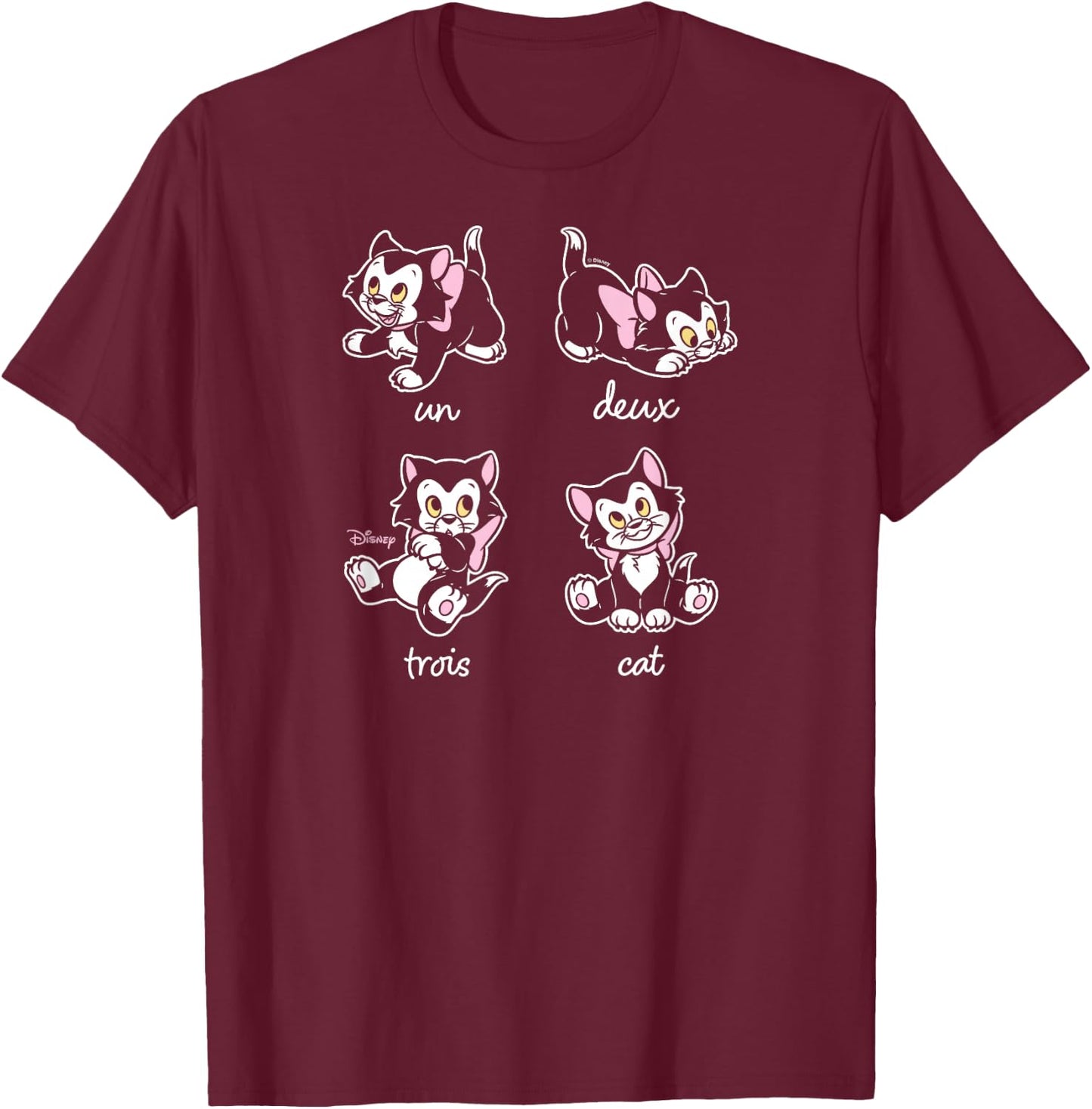 Figaro - Un Deux Trois Cat T-Shirt - T-Shirt | Maroon