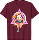 Quadrobics Girl Therian Jump Cat Mask , Black, S T-Shirt - T-Shirt | Maroon
