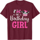 I'm the Birthday Girl Farm Cow 1st Birthday Girl cow T-Shirt - T-Shirt | Maroon