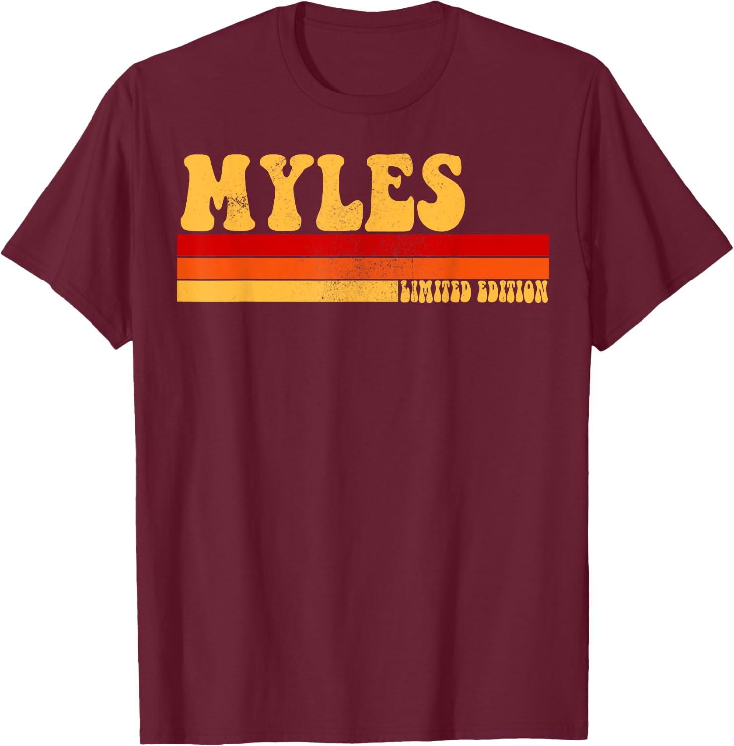 MYLES Name Personalized Idea Men Retro Vintage MYLES T-Shirt - T-Shirt | Maroon