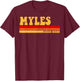 MYLES Name Personalized Idea Men Retro Vintage MYLES T-Shirt - T-Shirt | Maroon