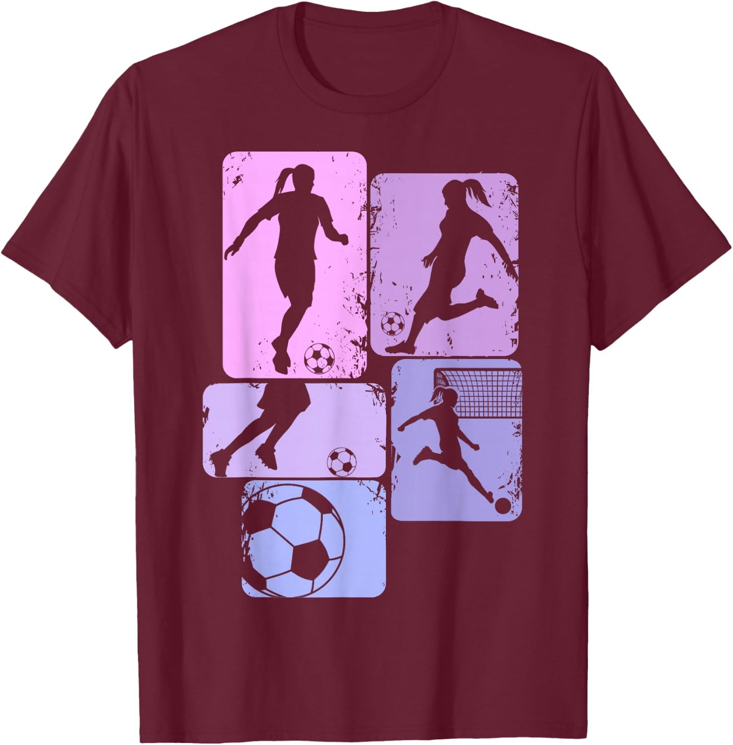 Fußball Mädchen Fußballerin Damen Fußballspielerin T-Shirt - T-Shirt | Maroon