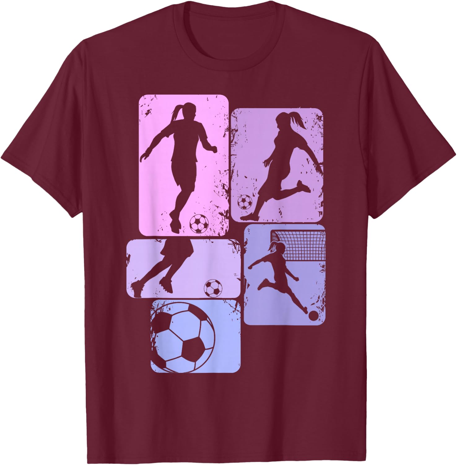 Fußball Mädchen Fußballerin Damen Fußballspielerin T-Shirt - T-Shirt | Maroon