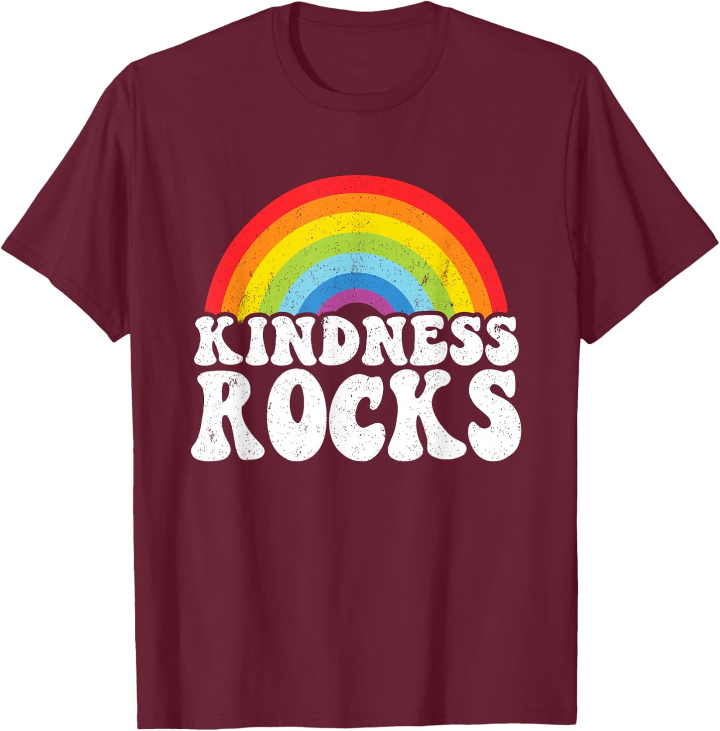 Sped-Lehrer Anti-Mobbing Hippie Regenbogen Freundlichkeit Rocks T-Shirt - T-Shirt | Maroon