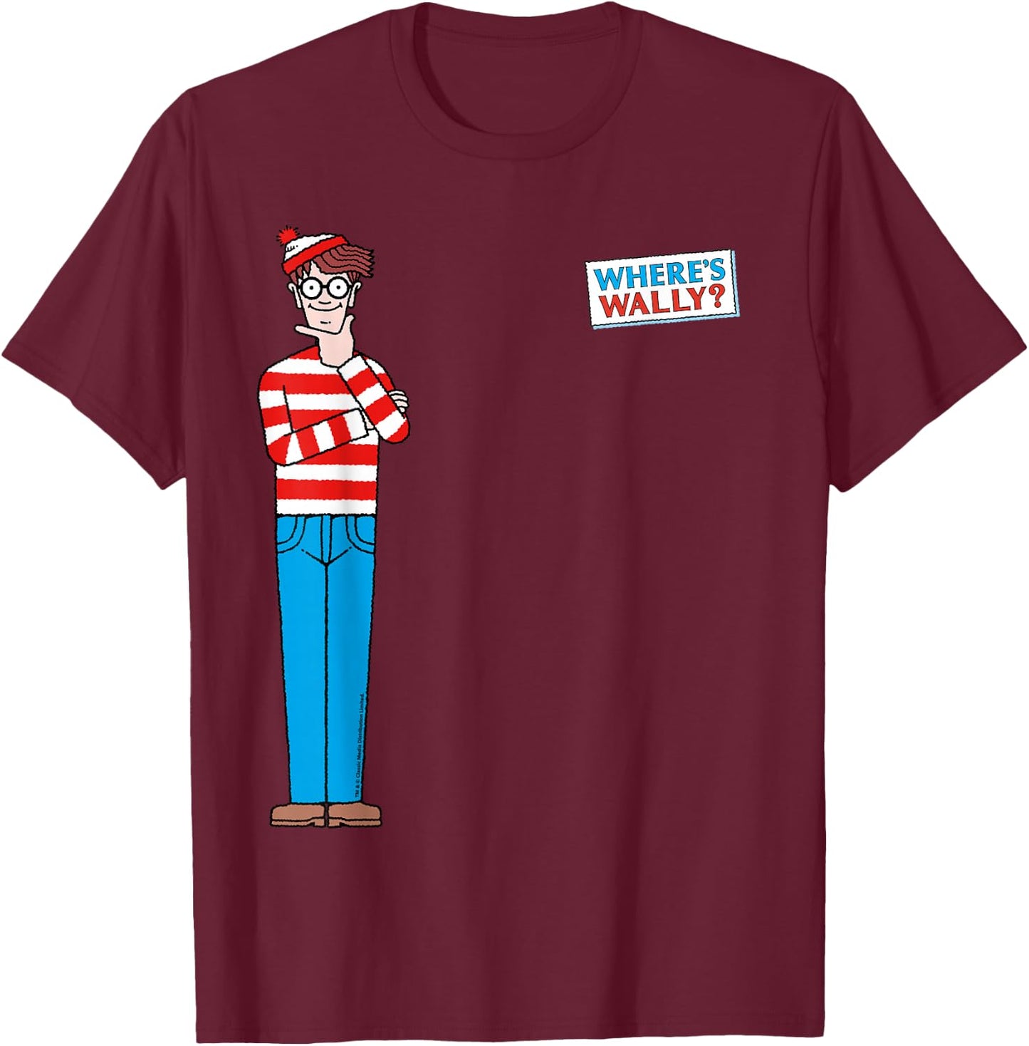 Where's Wally Classic Pose T-Shirt - T-Shirt | Maroon