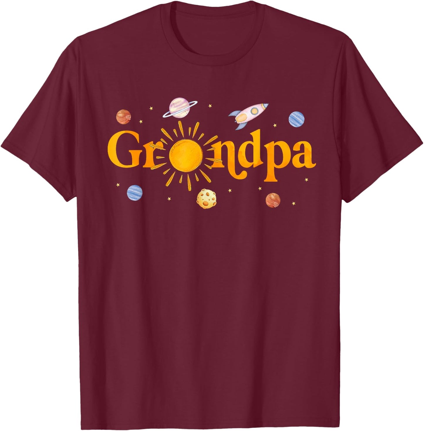 Grandpa of The Birthday First Trip Around The Sun Bday Boy T-Shirt - T-Shirt | Maroon
