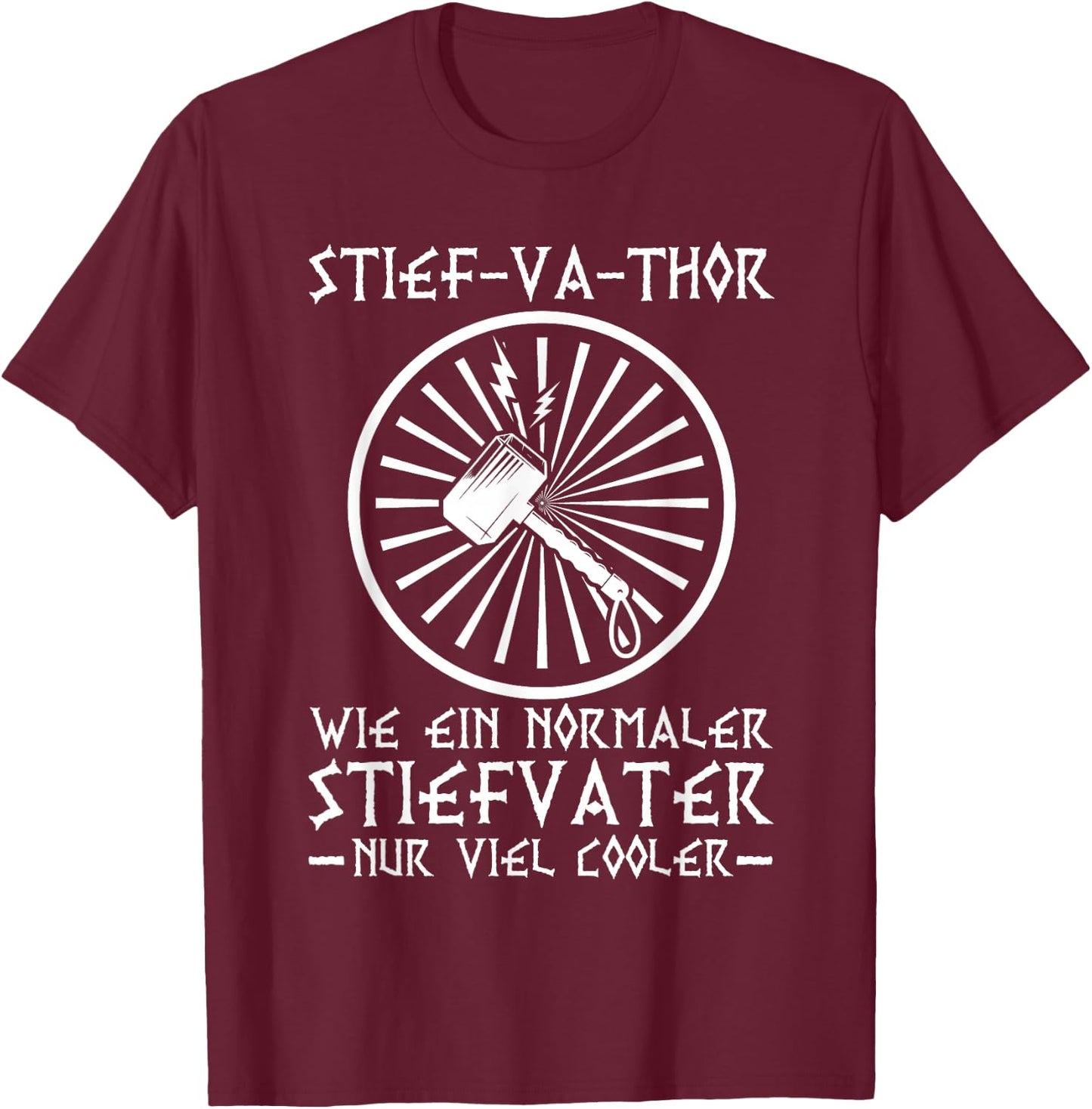 Bonus-Va-Thor Bonus Papa Wikinger Stiefvater Stiefpapa T-Shirt - T-Shirt | Maroon