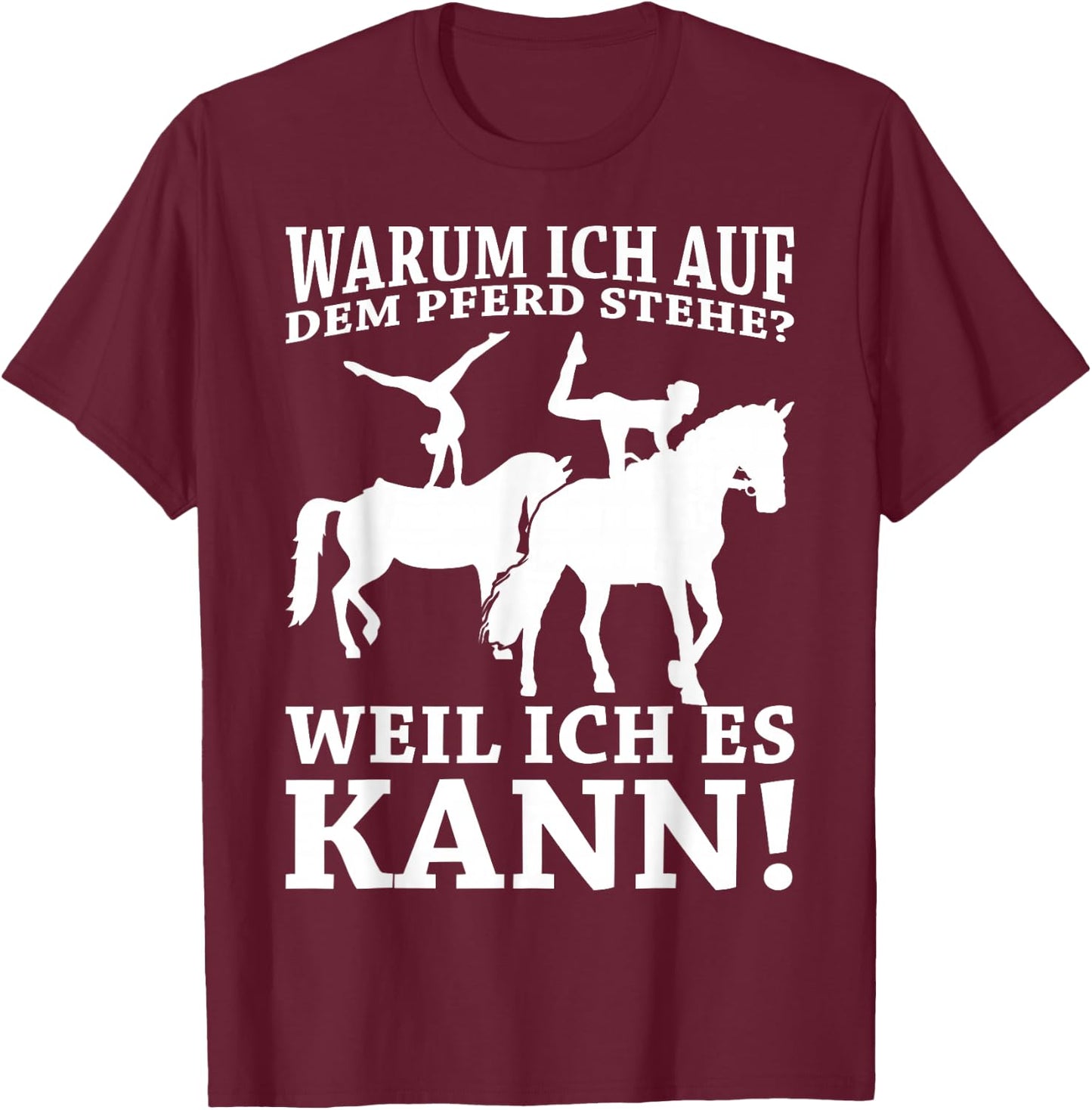 Women's Horse Vaulting Girls' , black T-Shirt - T-Shirt | Maroon