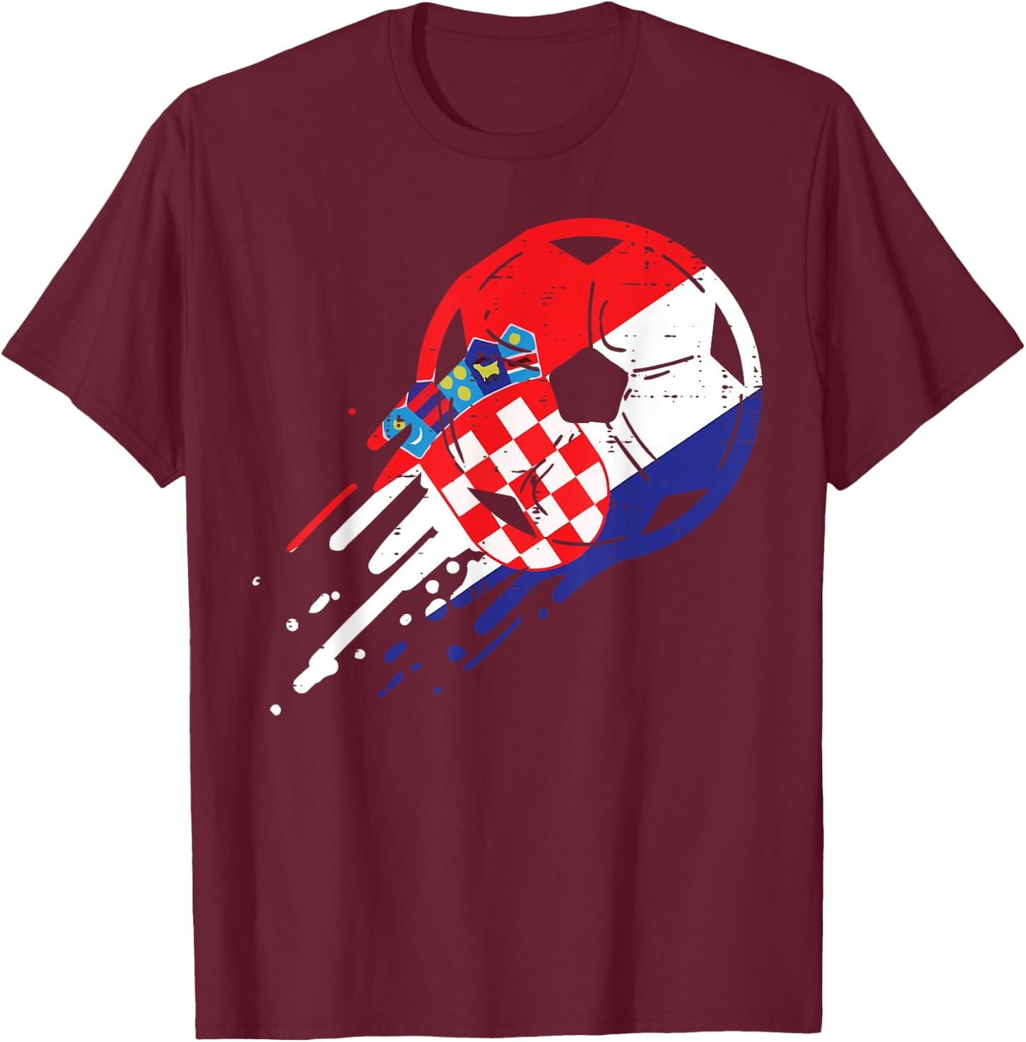 Croatia Flag Croatian Soccer Football Fan Men Women Kids T-Shirt - T-Shirt | Maroon