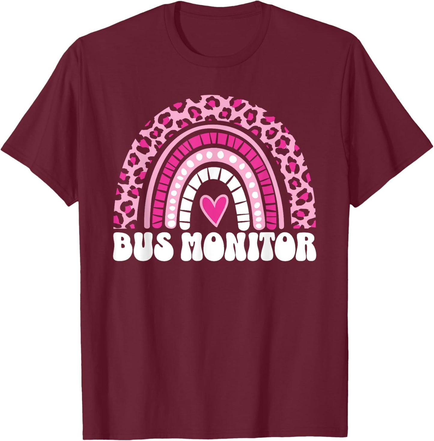 Bus Monitor Girls Cute School Bus Monitor Aide T-Shirt - T-Shirt | Maroon