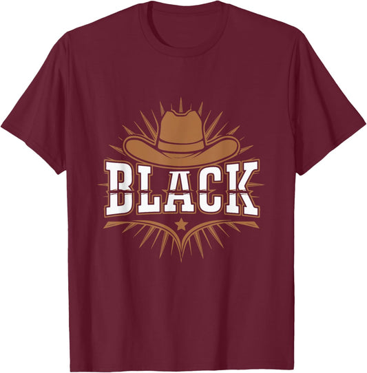 Black Cowgirl Western African Women Melanin Cowgirl T-Shirt - T-Shirt | Maroon