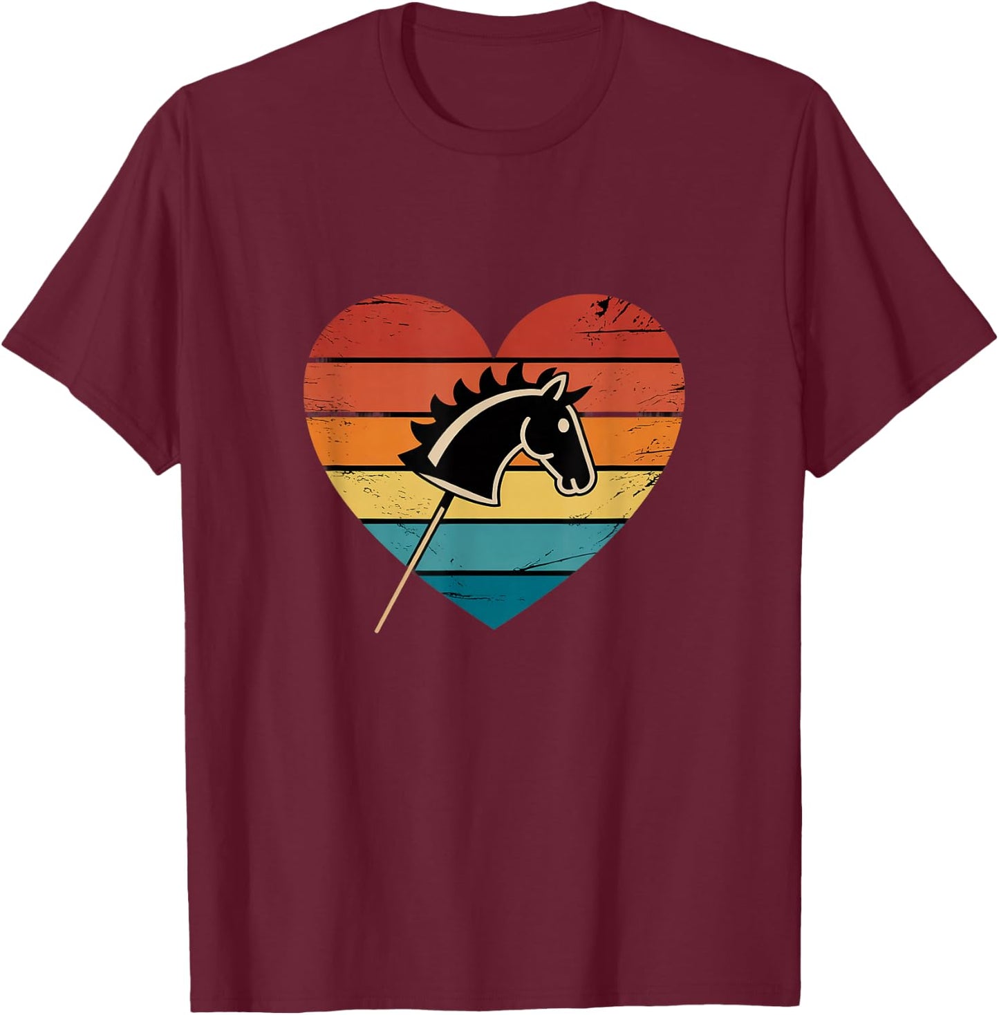 Retro Hobby Horse Lover T-Shirt - T-Shirt | Maroon