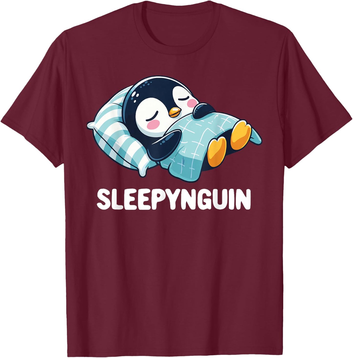 Sleepynguin Nightgown Penguin Sleep Sleeping Dress Girl Boy T-Shirt - T-Shirt | Maroon
