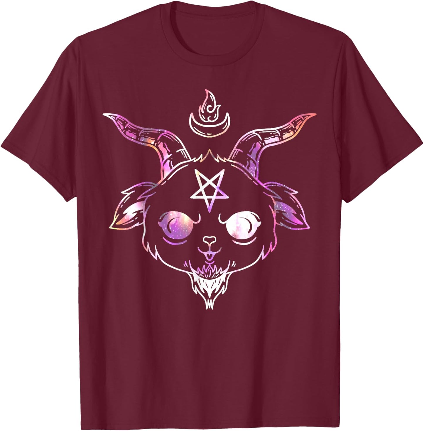 Baphomet Gothic Kawaii Pastel Goth Goat T-Shirt - T-Shirt | Maroon