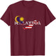 Malaysian Map and Flag - Distressed Malaysia Souvenir T-Shirt - T-Shirt | Maroon