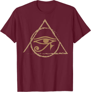 Eye Of Horus All Seeing Eye Triangle Esoteric T-Shirt - T-Shirt | Maroon