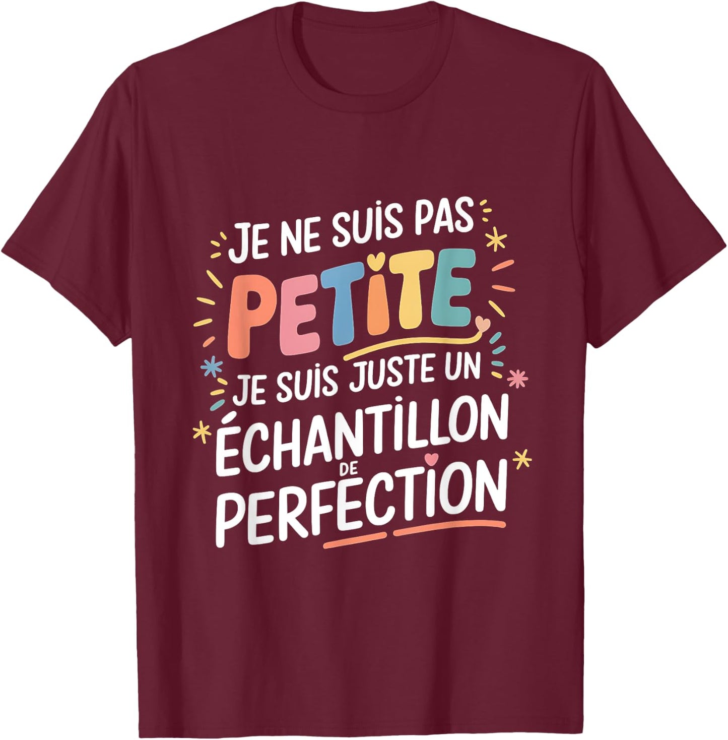 I'm Not Little Funny Funny Casual Style , Black, S T-Shirt - T-Shirt | Maroon