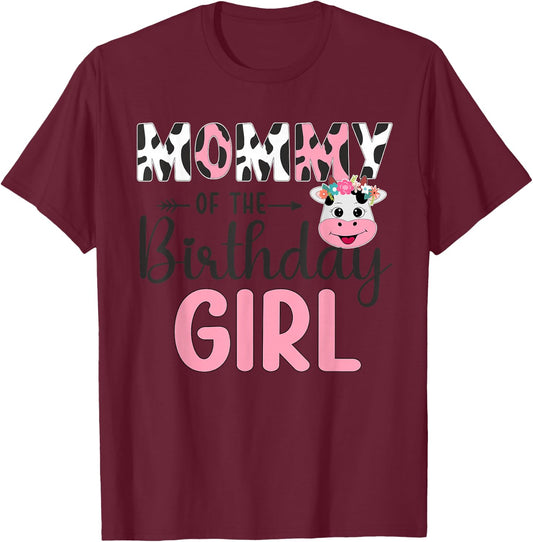 Mum of the Birthday Child's Farm Cow 1st Birthday Child T-Shirt - T-Shirt | Maroon