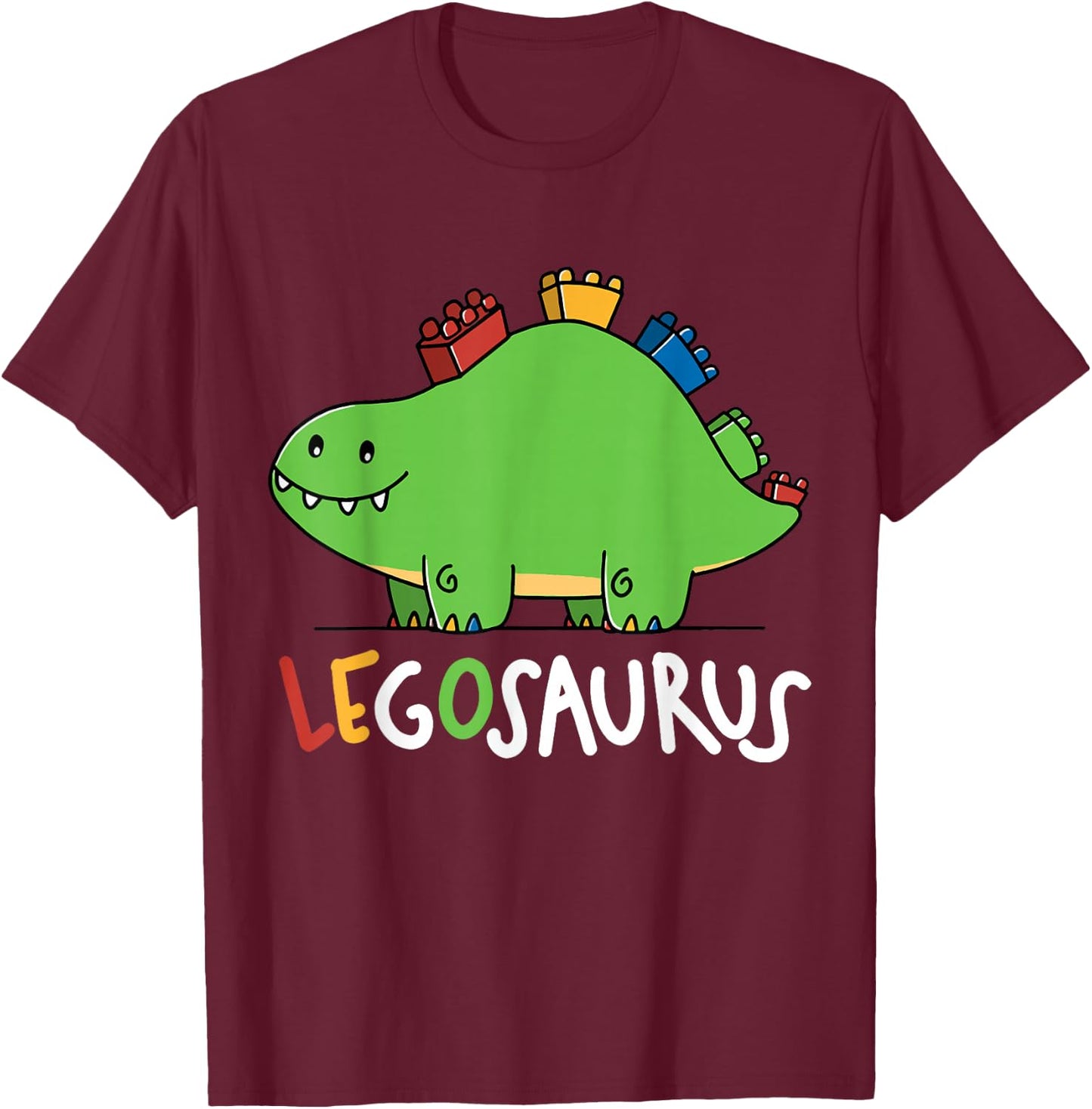Legosaurus Legos Saurus , black T-Shirt - T-Shirt | Maroon