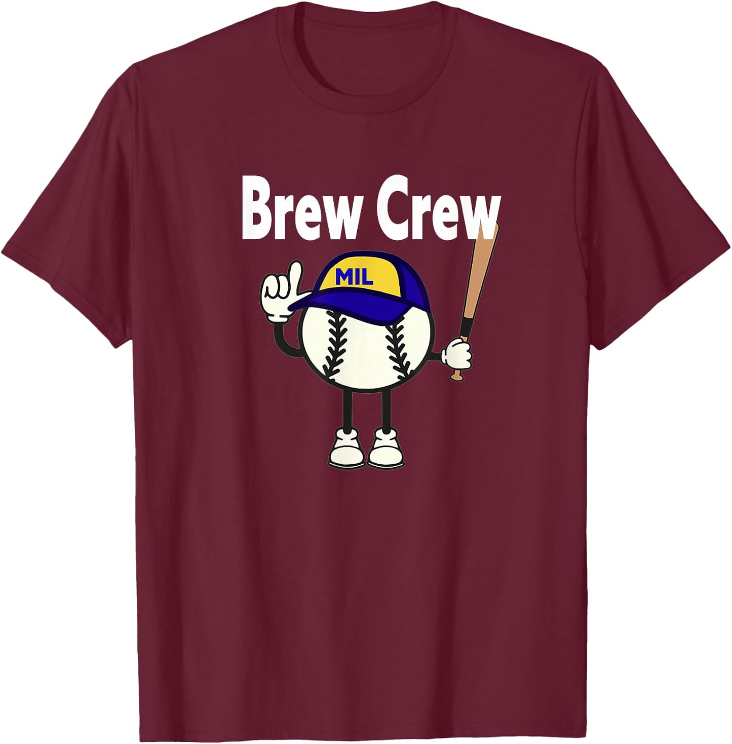 Baseball Freaks -Adults Boys Black Sausage Race T-Shirt - T-Shirt | Maroon