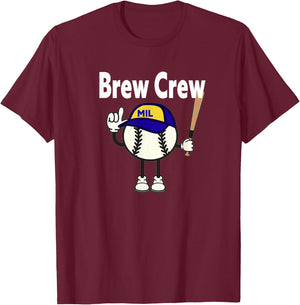 Baseball Freaks -Adults Boys Black Sausage Race T-Shirt - T-Shirt | Maroon
