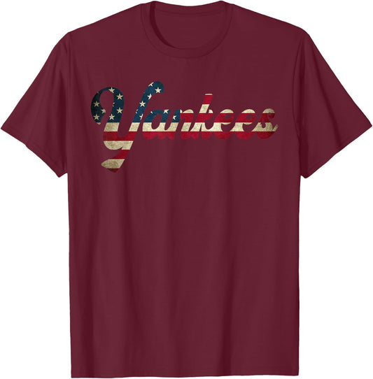 Vintage Yankees Retro Style 70s 80s First Name Personalized T-Shirt - T-Shirt | Maroon