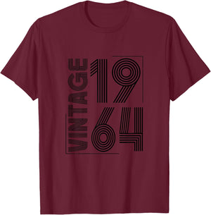 Vintage 1964 T Shirts Retro Funny 1964 Birthday T-Shirt - T-Shirt | Maroon