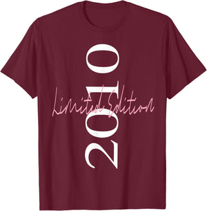Limited Edition 2010 Birthday 2010 Born 2010 Vintage T-Shirt - T-Shirt | Maroon
