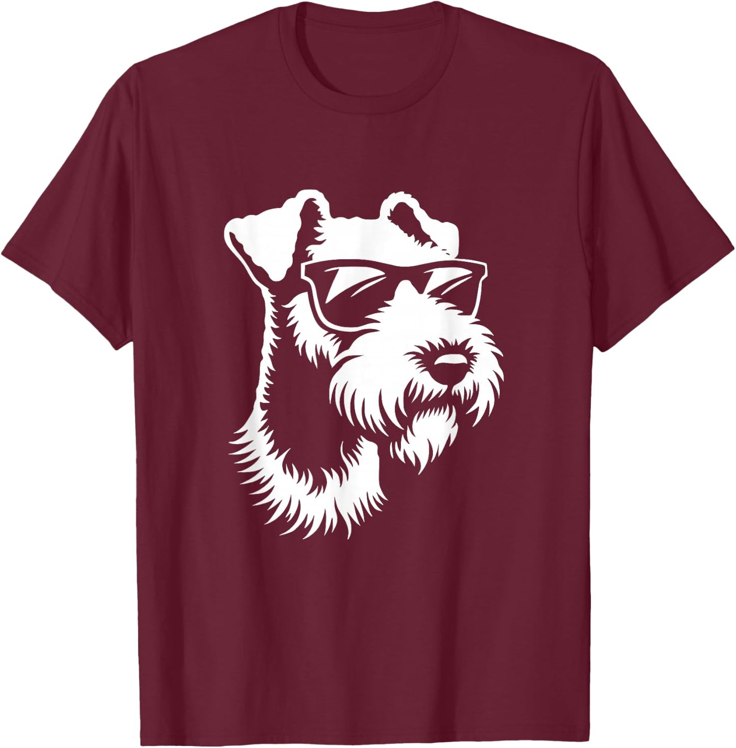 Cute Airedale Terrier Sunglasses Dog Graphic Design T-Shirt - T-Shirt | Maroon