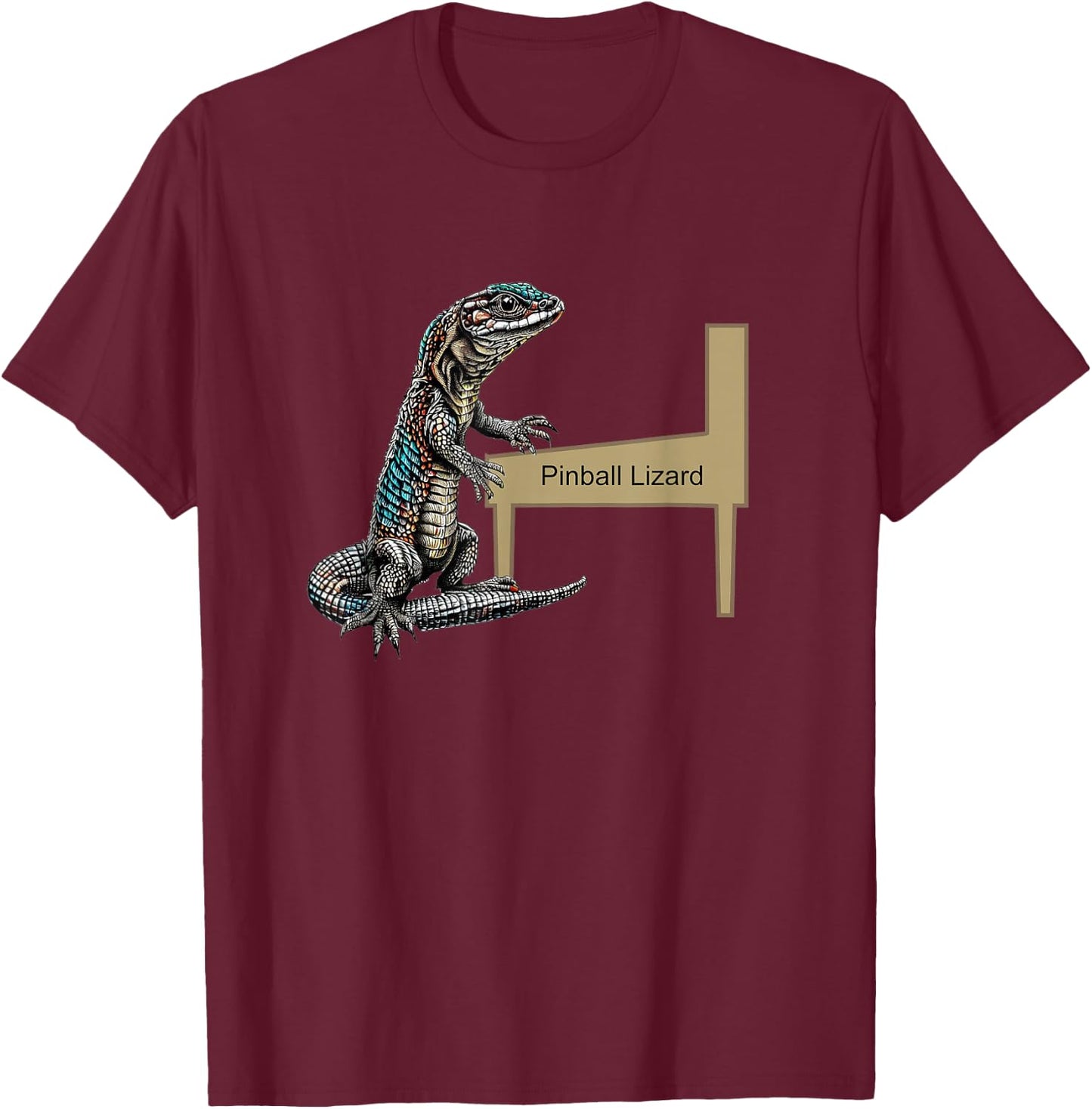 Pinball Lizard T-Shirt - T-Shirt | Maroon