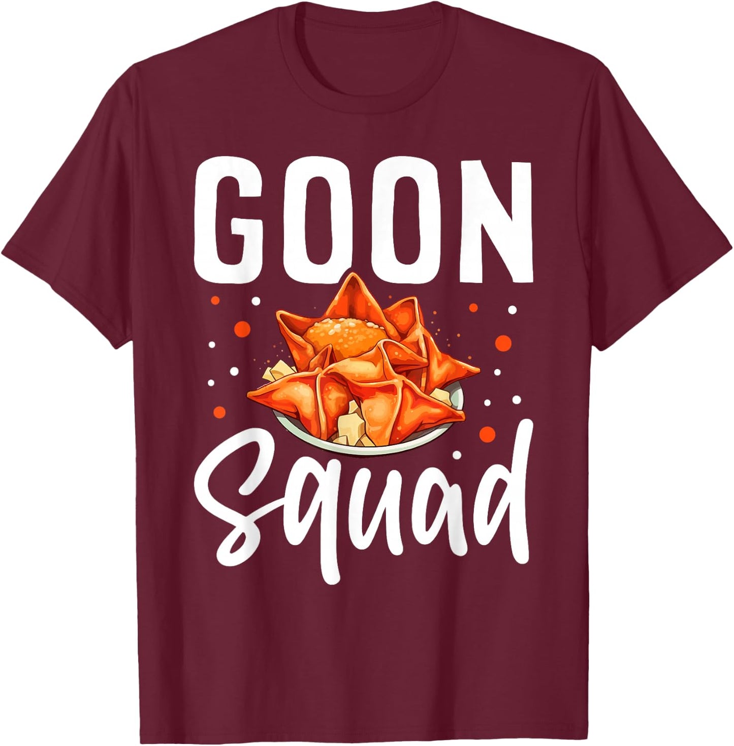Goon Squad Funny Crab Rangoon Chinese Food T-Shirt - T-Shirt | Maroon