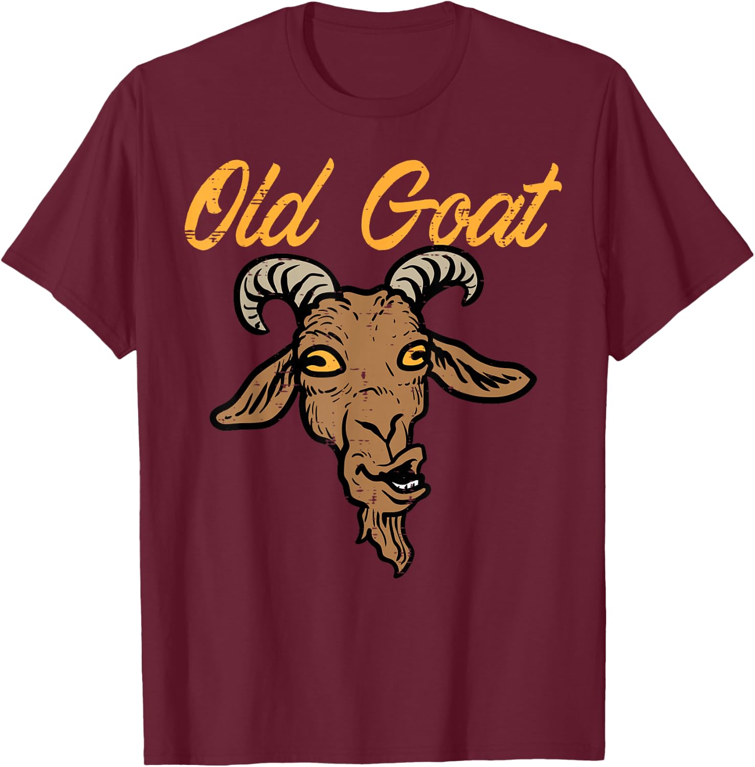 Old Goat Fun Grumpy Grandpa Dad Fathers Day Joke Farmer Men T-Shirt - T-Shirt | Maroon