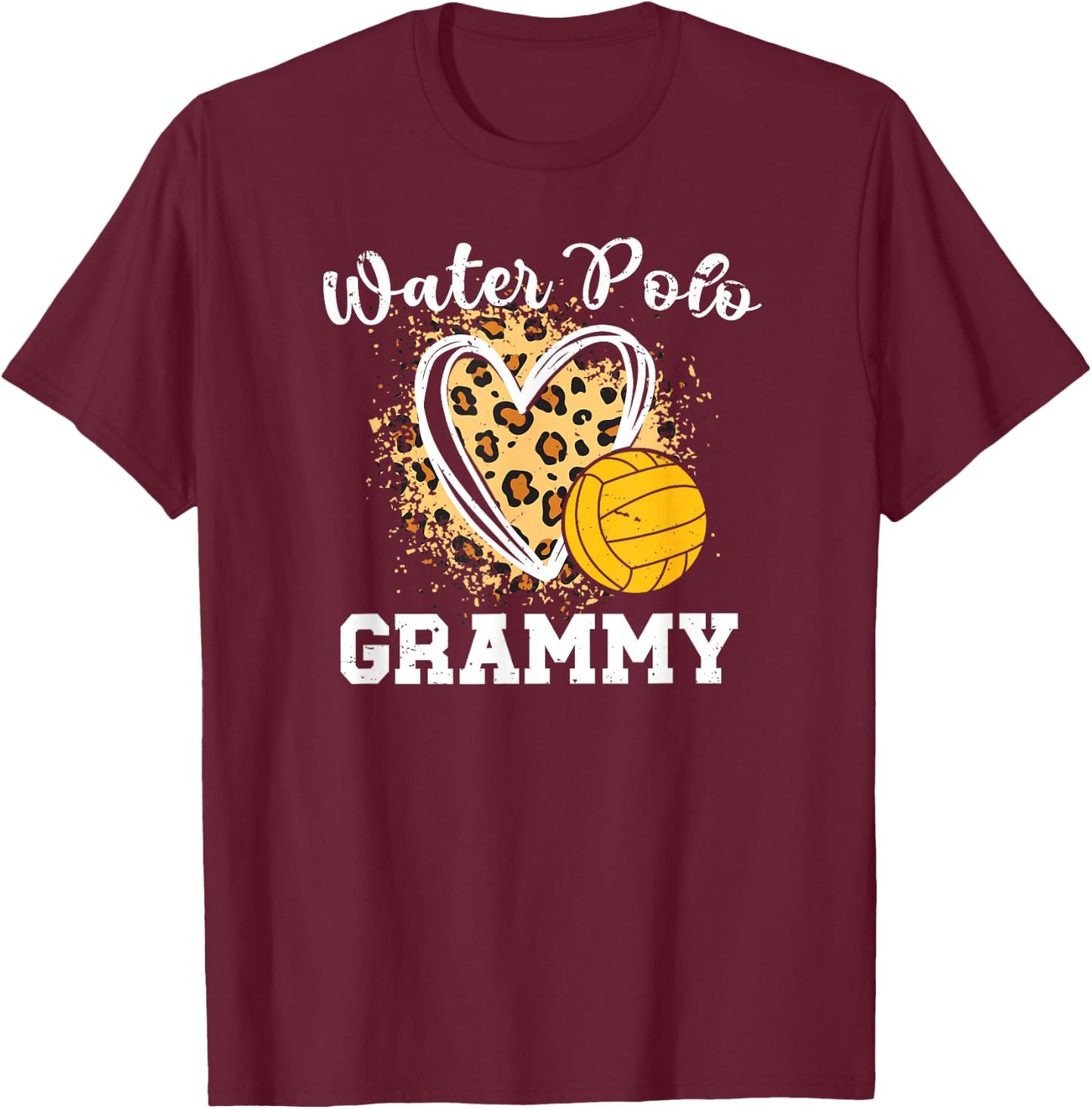 Water Polo Grammy Of A Water Polo Player Grammy Leopard T-Shirt - T-Shirt | Maroon